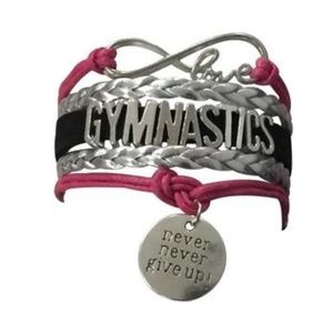 Girls Gymnastics Never Give Up Bracelet